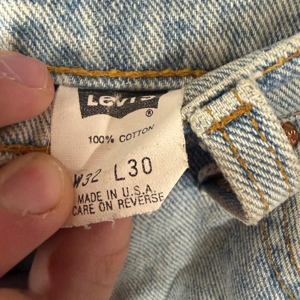 Levi's 550 Relaxed Fit Jeans Light Wash‎ Harley Davidson Patch Made in USA 32x30